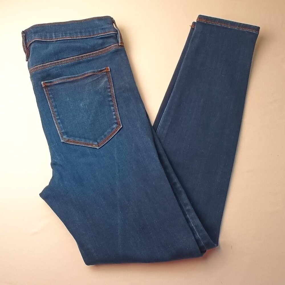 LOFT Women Dark Wash Stretch Denim Legging Jeans Size 28/6 Indigo Casual Classic